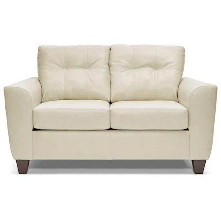 Transitional Loveseat with Blind Tufting